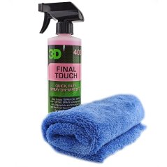 3D SET: Final Touch 473ml + Zerda Plush Buffing Towel Blue 530GSM - detailer pro interiér i exteriér
