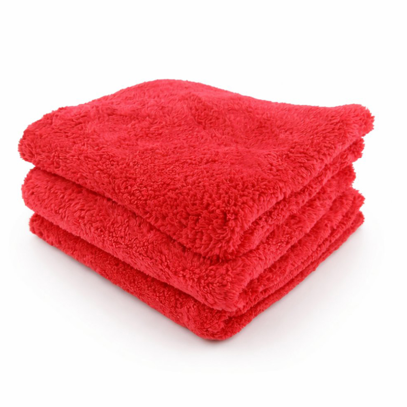 Zerda Plush Buffing Towel 530GSM - extra jemné a husté mikrovlákno 40x40cm - Barva: 3ks - Červená