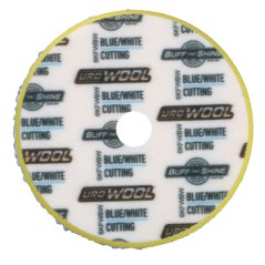 Buff and Shine Uro-Wool Blue/White Cutting (Yellow Foam) – silně korekční vlněný kotouč