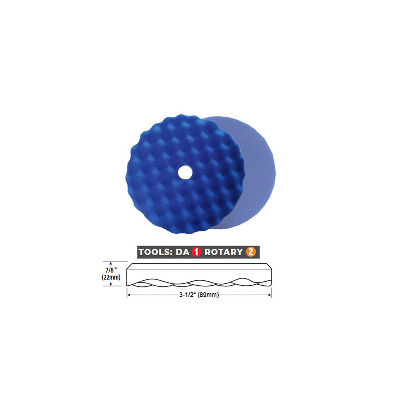 Lake Country Waffle Pro Blue Cutting - silně korekční kotouč pro rotační i orbitální leštičky - Průměr: 165 mm