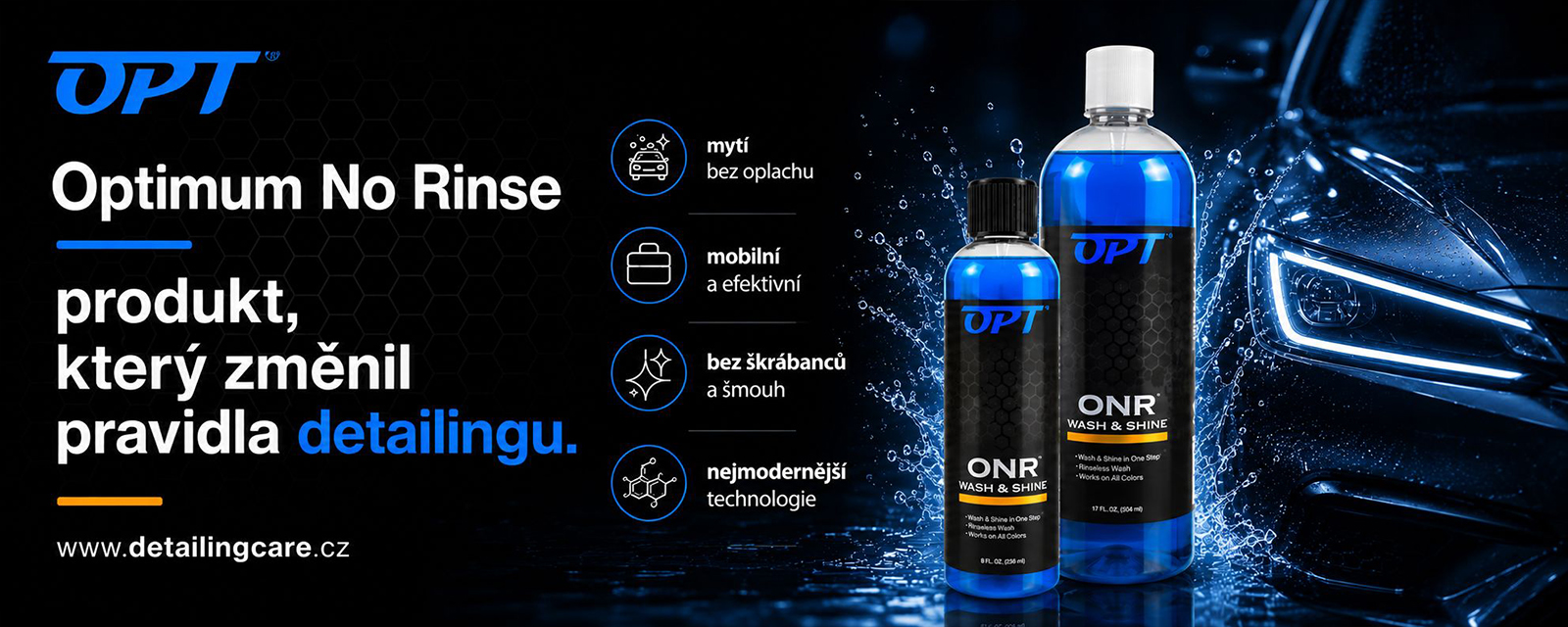 Optimum No Rinse Wash and Shine - mytí a lesk bez oplachu