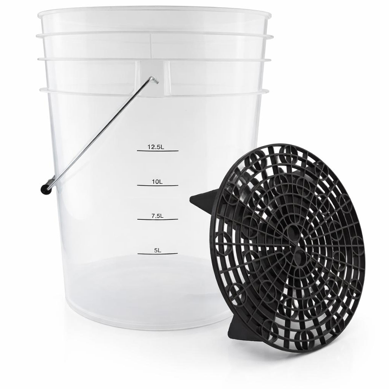 Detail Bucket – transparentní detailingový kbelík 20L s ochrannou vložkou