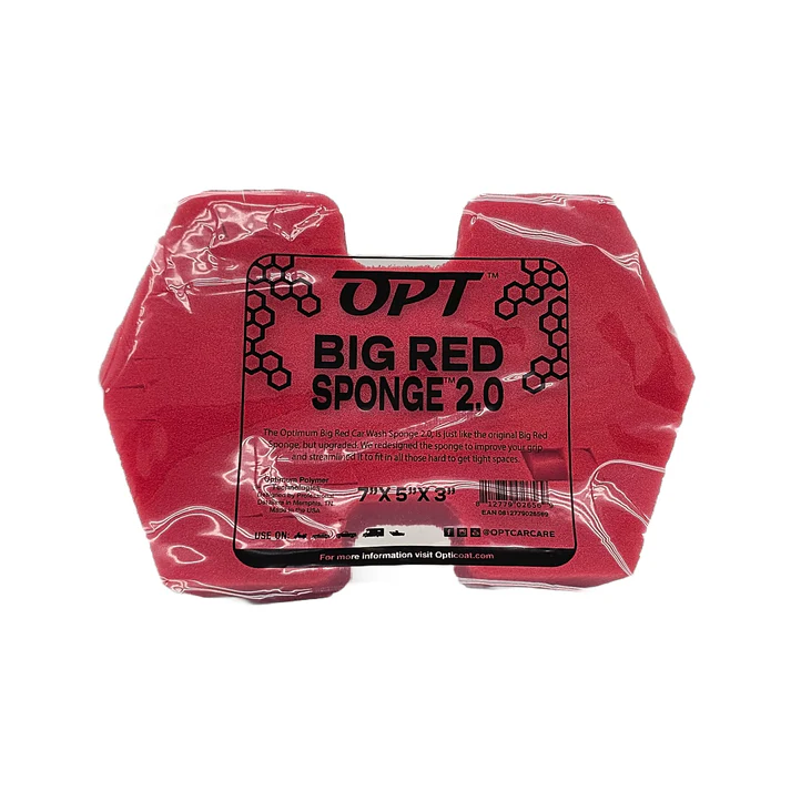 Optimum Big Red Sponge 2.0 - specifická mycí houba s řezanou konstrukcí