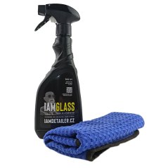 IAMDETAILER IAMGLASS 500ml + Waffle Weave Towel 60x40cm - sada pro čištění skel